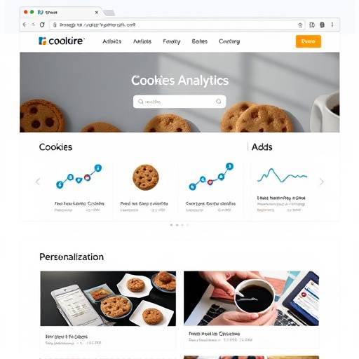 Image montrant différentes utilisations de cookies sur un site web, y compris l'analyse, la personnalisation et la publicité.